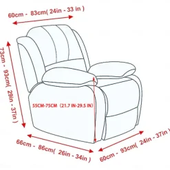 Stretch Floral Recliner Covers Premium Fabric Slipcover with Elastic Design for a Perfect Fit and Stylish Protection of Your Furniture