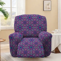 Stretch Floral Recliner Covers Premium Fabric Slipcover with Elastic Design for a Perfect Fit and Stylish Protection of Your Furniture