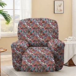 Stretch Floral Recliner Covers Premium Fabric Slipcover with Elastic Design for a Perfect Fit and Stylish Protection of Your Furniture