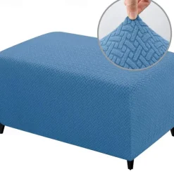 Stretch Ottoman Cover Square Ottoman Slipcovers Rectangular Foldable Storage Stool Cover Bench Cover Furniture Protector Soft Slipcover with Elastic Bottom