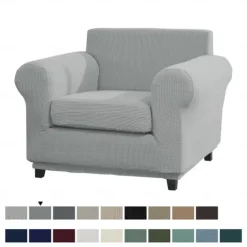 Stretch Single Sofa Cover For Dogs Pet, Armchair Slipcover 1 Seater Couch Furniture Protector with Elastic Bottom Washable Couch Furniture Protector