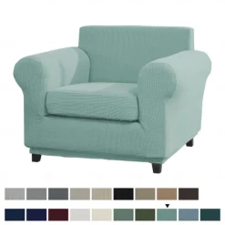 Stretch Single Sofa Cover For Dogs Pet, Armchair Slipcover 1 Seater Couch Furniture Protector with Elastic Bottom Washable Couch Furniture Protector