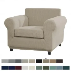 Stretch Single Sofa Cover For Dogs Pet, Armchair Slipcover 1 Seater Couch Furniture Protector with Elastic Bottom Washable Couch Furniture Protector