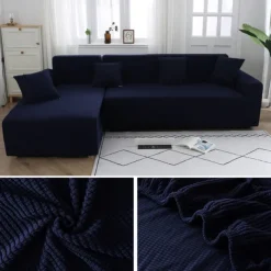 Stretch Sofa Cover Slipcover Jacquard Elastic Sectional Couch Armchair Loveseat 4 or 4 or 3 Seater Burgundy Red L Shape White Grey Black Plain Solid Color Soft Durable Washable(1 Free Cushion Cover)