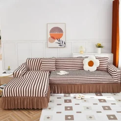 Stretch Sofa Cover Slipcover Jacquard Elastic Sectional Couch Armchair Loveseat 4 or 4 or 3 Seater Burgundy Red L Shape White Grey Black Plain Solid Color Soft Durable Washable(1 Free Cushion Cover)