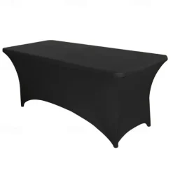 Stretch Spandex Table Cover for Standard Folding Tables - Universal Rectangular Fitted Tablecloth Protector for Wedding, Banquet and Party