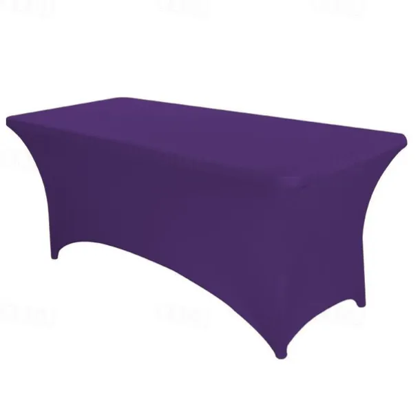 Stretch Spandex Table Cover for Standard Folding Tables - Universal Rectangular Fitted Tablecloth Protector for Wedding, Banquet and Party