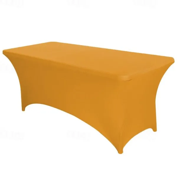 Stretch Spandex Table Cover for Standard Folding Tables - Universal Rectangular Fitted Tablecloth Protector for Wedding, Banquet and Party