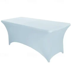 Stretch Spandex Table Cover for Standard Folding Tables - Universal Rectangular Fitted Tablecloth Protector for Wedding, Banquet and Party