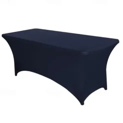 Stretch Spandex Table Cover for Standard Folding Tables - Universal Rectangular Fitted Tablecloth Protector for Wedding, Banquet and Party