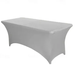 Stretch Spandex Table Cover for Standard Folding Tables - Universal Rectangular Fitted Tablecloth Protector for Wedding, Banquet and Party