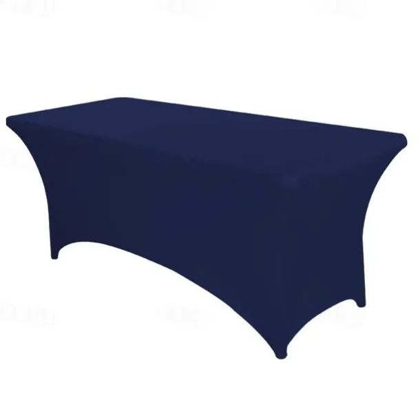 Stretch Spandex Table Cover for Standard Folding Tables - Universal Rectangular Fitted Tablecloth Protector for Wedding, Banquet and Party
