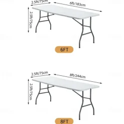 Stretch Spandex Table Cover for Standard Folding Tables - Universal Rectangular Fitted Tablecloth Protector for Wedding, Banquet and Party