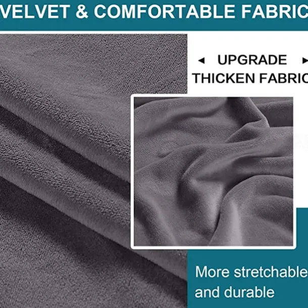 Stretch Velvet Bar Stool Cover Burgundy Counter Height Pub Chair Slipcover for Dining Room Cafe Non Slip with Elastic BottomThick Soft Style