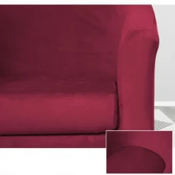 Stretch Velvet Club Chair Cover Barrel Chair Slipcover Elastic Armchair Single Sofa Cover Barrel Tub Chair for Cafe Hotel Coffee Shop Cross Border Soft Durable Washable