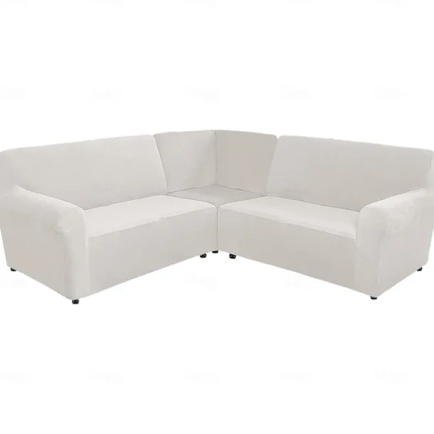 Stretch velvet 5-seater L-shaped sofa cover Solid color all-inclusive private seat pie corner L-shaped sofa cover