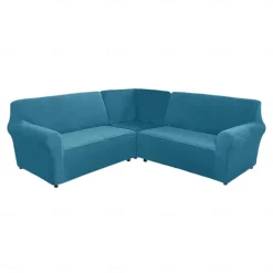Stretch velvet 5-seater L-shaped sofa cover Solid color all-inclusive private seat pie corner L-shaped sofa cover