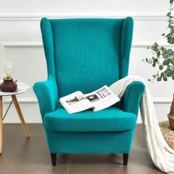 Stretch Wing Chair Slipcover with Seat Cover Spandex Sofa Covers Wingback Armchair Covers Solid Furniture Protector for Living Room Strandmon Chair Cover