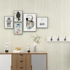 Stripe Wallpaper Wall Covering Sticker Film Peel and Stick Self Adhesive Embossed Non-woven Fabric Home Décor 300x53cm/118.11x20.87inch