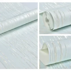 Stripe Wallpaper Wall Covering Sticker Film Peel and Stick Self Adhesive Embossed Non-woven Fabric Home Décor 300x53cm/118.11x20.87inch
