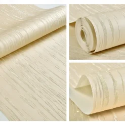 Stripe Wallpaper Wall Covering Sticker Film Peel and Stick Self Adhesive Embossed Non-woven Fabric Home Décor 300x53cm/118.11x20.87inch
