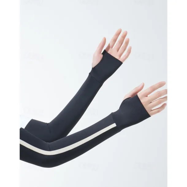 Striped Sun Protection Ice Sleeves Summer Outdoor Cycling Running Arm Sleeves Breathable Ice Sleeves