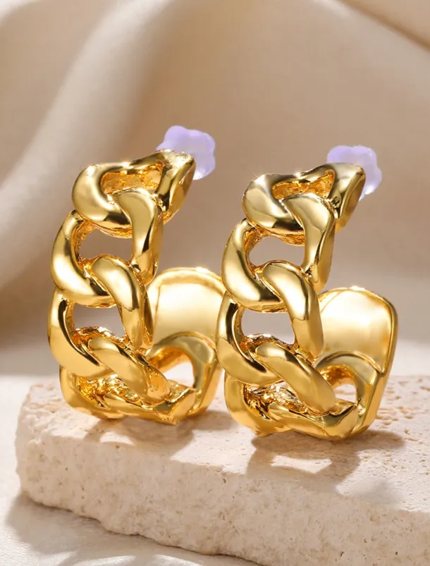 Stud Earrings Vintage Style Alphabet Shape Earrings Jewelry Gold-Pearl / Gold For Work Street Gift