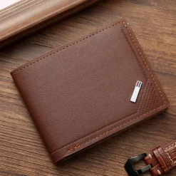 Stylish and Durable Men's PU Leather Bifold Wallet with Card Slots - Perfect Gift for Him