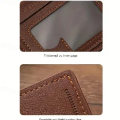 Stylish and Durable Men's PU Leather Bifold Wallet with Card Slots - Perfect Gift for Him