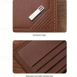 Stylish and Durable Men's PU Leather Bifold Wallet with Card Slots - Perfect Gift for Him