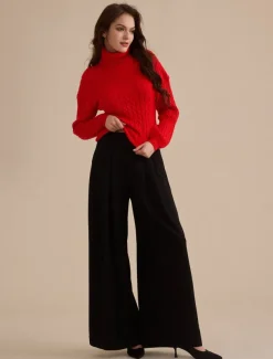 Stylish Cable Knit Turtleneck Sweater