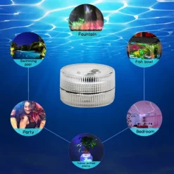 Submersible LED Lights 10pcs LED RGB Waterproof Underwater Light Remote Controller Outdoor Battery Submersible Light For Wedding Tub Pond Pool Bathtub Aquarium Party Vase Decoration