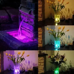 Submersible LED Lights 10pcs LED RGB Waterproof Underwater Light Remote Controller Outdoor Battery Submersible Light For Wedding Tub Pond Pool Bathtub Aquarium Party Vase Decoration