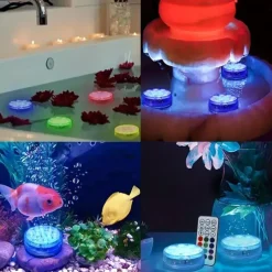 Submersible LED Pool Light, RGB Color Changing 13-LED Magnetic - Wireless Remote Control, Waterproof for Pool, Aquarium, Bathtub Decor, Parties, Holidays, Garden Fountain
