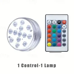 Submersible LED Pool Light, RGB Color Changing 13-LED Magnetic - Wireless Remote Control, Waterproof for Pool, Aquarium, Bathtub Decor, Parties, Holidays, Garden Fountain