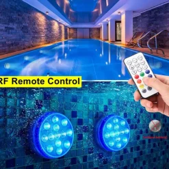Submersible Lights 13 Leds Pool Pond Light RGB with Remote Underwater Night Light IP68 Magnet Bright Lamp for Pond Aquarium new 2022