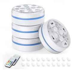 Submersible Lights Outdoor 4pcs 2pcs 1pcs News 16 Colors Submersible 13 LED Light with Suction Cup for Outdoor Pond Fountain Vase Garden Swimming Pool Underwater Night Lamp