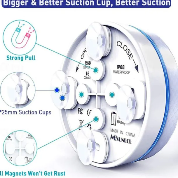 Submersible Lights Outdoor 4pcs 2pcs 1pcs News 16 Colors Submersible 13 LED Light with Suction Cup for Outdoor Pond Fountain Vase Garden Swimming Pool Underwater Night Lamp