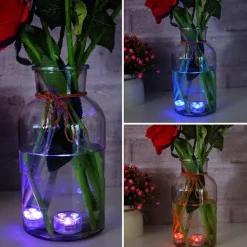 Submersible Pool LED Light with Remote RGB Aquarium Diving Light Battery Powered 3LED Underwater Light Wedding Pond Pool Bathtub Aquarium Party Vase Decoration 1PC