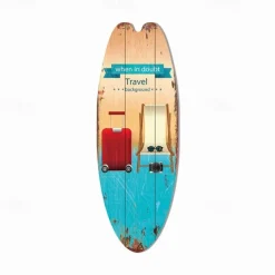 Summer Beach Ocean Theme Leisure Decoration Surfboard Wood Plaque Bar Home Wall Vintage Decoration Wood Plaque
