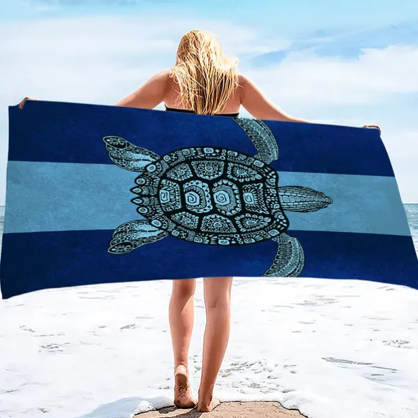 Summer Beach Towel Quick-Drying Tropical Bohemian Rainforest Sea Turtle Plant Towel Soft and Quick-Drying Beach Towel Super Absorbent Soft Microfiber Sand Pool Bath Outdoor Travel Towel