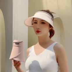 Summer Foldable Sun Hat Travel Beach Large Brim Sun Hat Without Top Anti-ultraviolet Hat For Women