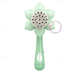 Summer Fun for Kids Electric Handheld Bubble Machine with Rocket Shape & Sunflower Design - Perfect for Outdoor Birthday Parties!