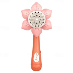 Summer Fun for Kids Electric Handheld Bubble Machine with Rocket Shape & Sunflower Design - Perfect for Outdoor Birthday Parties!