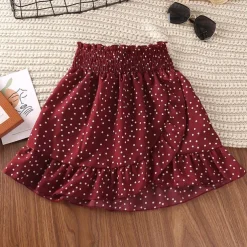 Summer Girls Clothing Sets Two Piece Sleeveless +Short Skirt Wave Point Children Fashion Girls Clothes Suit Party Casual Outfits