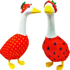 Summer Lawn Goose Dress Up Holiday Party Home Decor Creative Fruit Pattern Series Porch Goose Set for Cement Goose Statue Outdoor Decor
