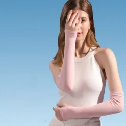 Summer Sun Protection Sleeves Anti-ultraviolet Ice Silk Gloves Cycling Ice Sleeves Women's Outdoor Sports Sleeves Finger Sun Sleeves