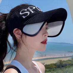 Summer Womens Sun Visor Hat, Breathable Fly-Knit Stretchable Wide Brim Sun Hat, UV Protection for Travel & Outdoor