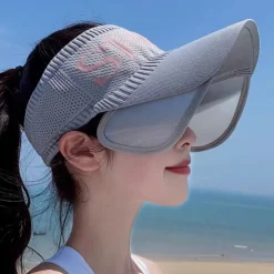 Summer Womens Sun Visor Hat, Breathable Fly-Knit Stretchable Wide Brim Sun Hat, UV Protection for Travel & Outdoor