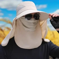 Sun Hat Bucket Hat Boonie hat Sun Hat with Neck Flap Waterproof UV Protection Summer Spring Drawstring Wide Brim Unisex Fishing Activity